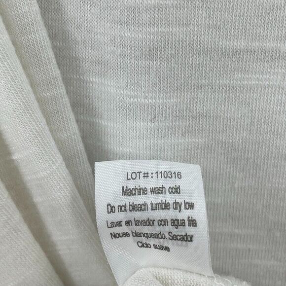 Poof Tank Top Shirt Womens Medium White Lace Up V Neck Sleeveless Lightweight - Picture 12 of 12